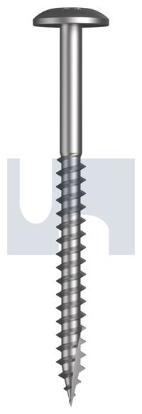 SCREW T17 BUTTON HD SQ DRV SS 316 10 X 60